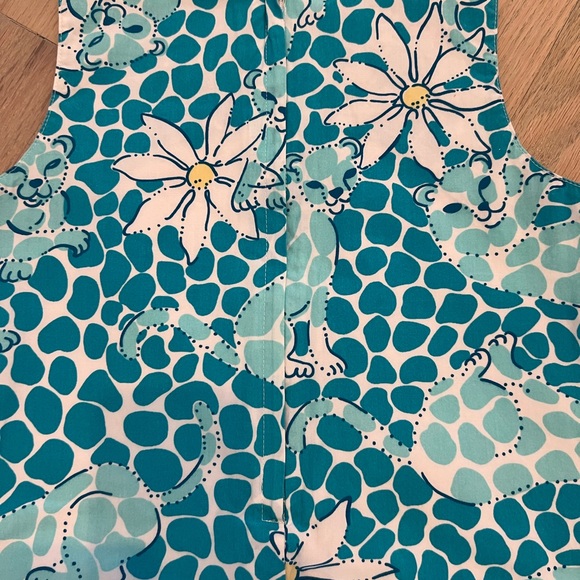 Lilly Pulitzer Children’s Shift Aqua with cheetah and daisy print - Picture 5 of 7
